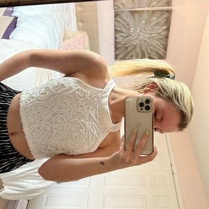 White dress crop top